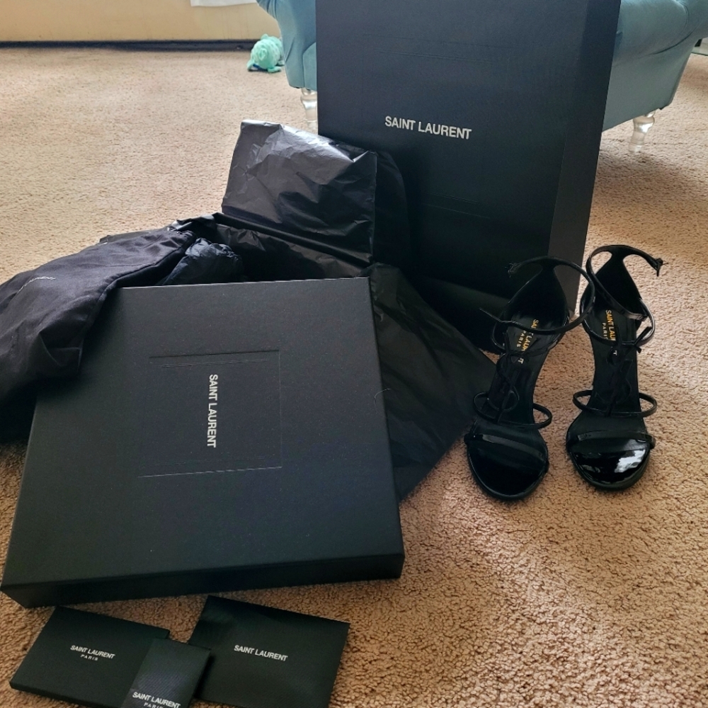 YSL sandals 38.5 black